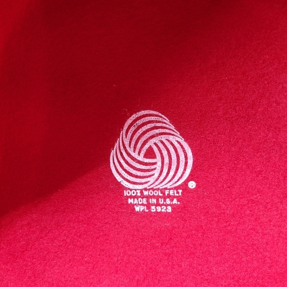 Vintage Wool Felt Hat • Red Feathers • Kentucky Derby • Wide Brim - Picture 6 of 6